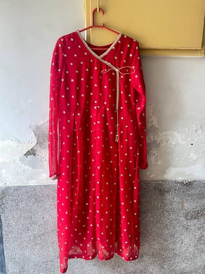 chiffon embroidered long frock