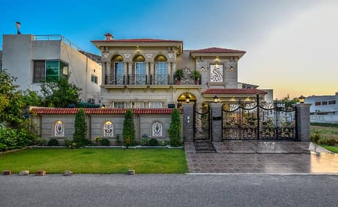 One Kanal Brand New Spanish Design Most Beautiful Bungalow 2 Servant Quarter In Basement For Sale At Prime Location Of DHA Lahore Near To Park Masjid & Commercial Market .