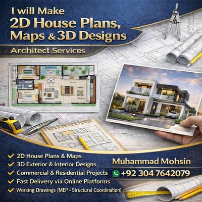 2D House Plans, Maps & 3D Designs | Architect Services