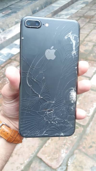 IPHONE 8 plus black colour PTA approved 256gb back crack battery serv