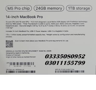Macbook Pro 14" / M5 PRO / MDGR4/ 16-C GPU (24GB / 01TB) Space Black