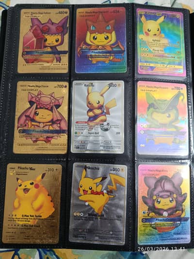 9 Pokémon cards (Pikachu)