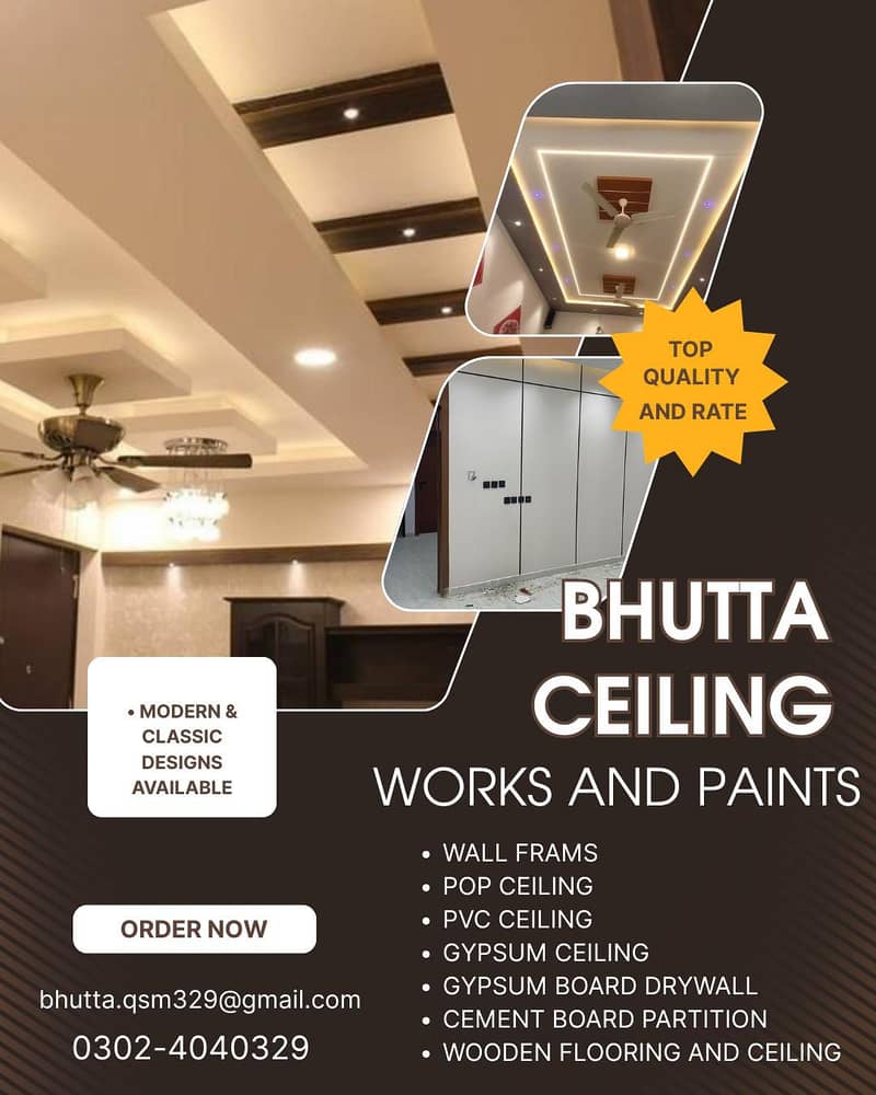 False Ceiling/ pop ceiling/ Wall Frame/ Mold Work 0