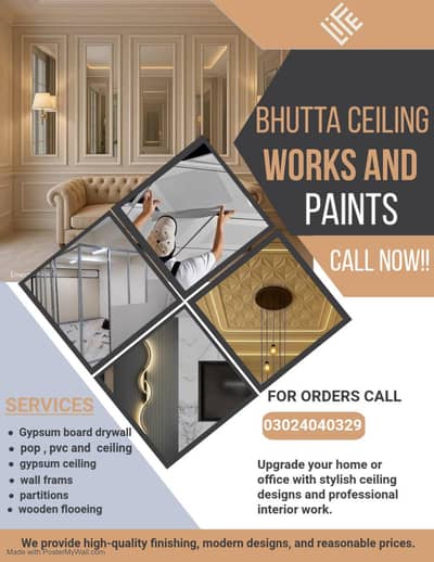 Gypsum Board Ceiling, Gypsum board Drywall Partition, Office Partition