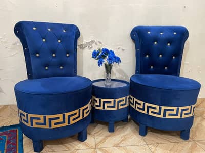 Velvet Bedroom Sofa Set | Royal Blue