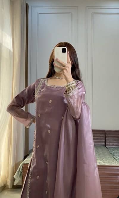 3pc formal wear in mauve colour