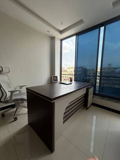 Modern Office Table with Side Cabinet & Chair