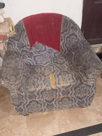 “2 Single Sofas with Matching Cushions – Used, Minor Stains” 