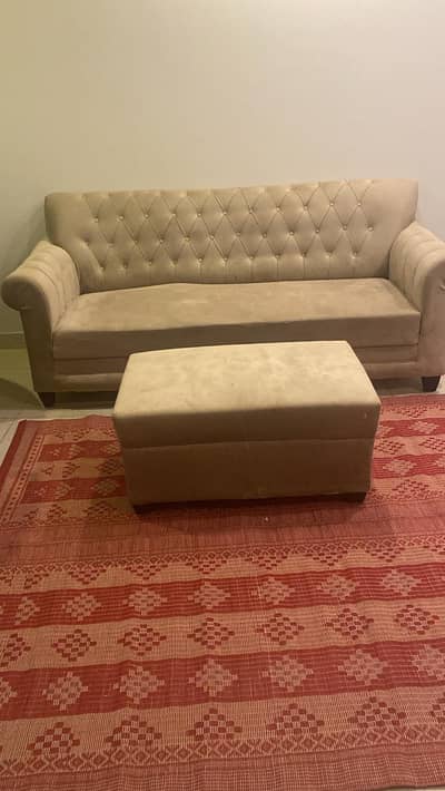 3 seater Sofa with pouffe