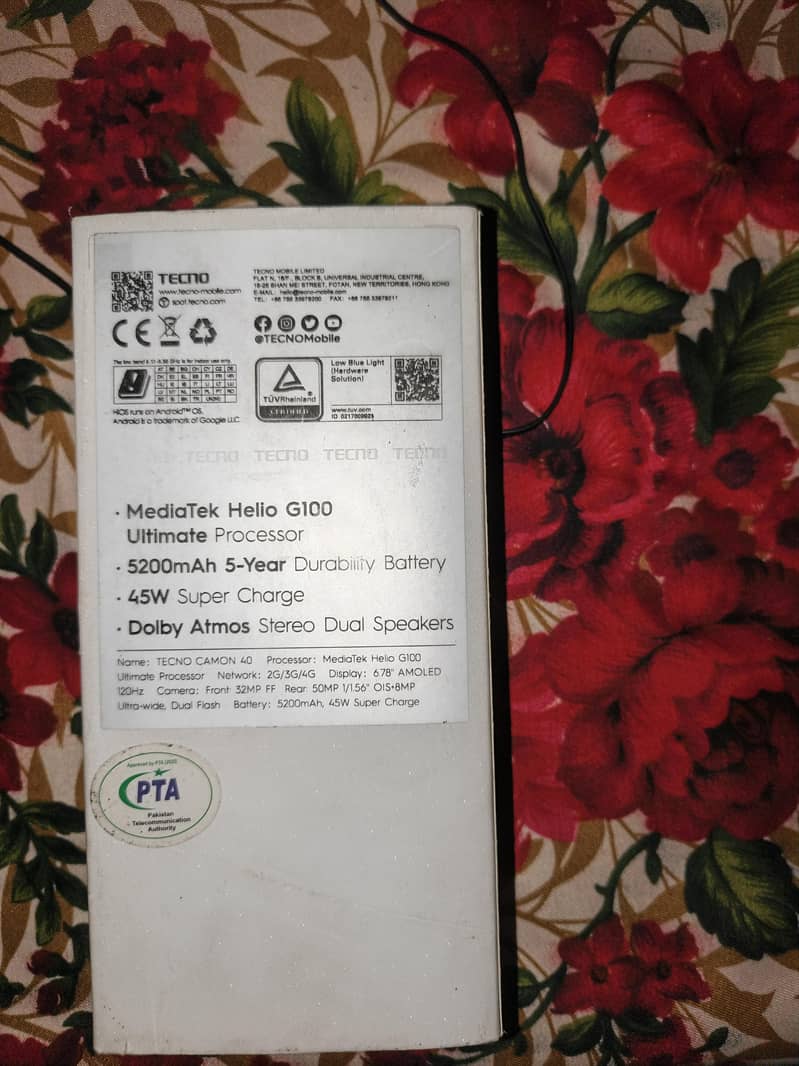 TECNO CAMON  complete box 7