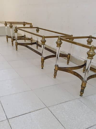 Antique brass table set