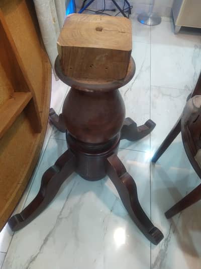 Dining table with revolving top.