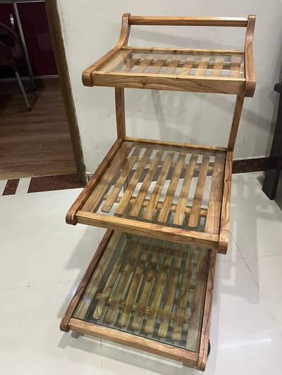 Beautiful Solid Wooden and Glass trolly Urgent Sale