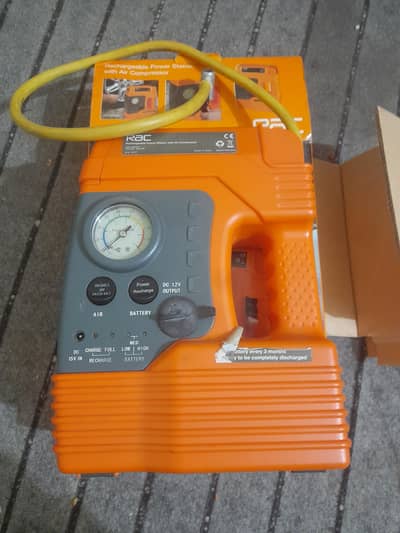 rechargeable power station with air compressor