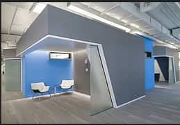 false ceiling/drywall/glass,office partition/gypsum board partition