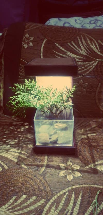 wooden lamp with light