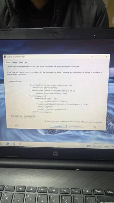 Hp Core i3-G6-6006U, 8Gb Ram, 500 GB HDD, Read Description before call