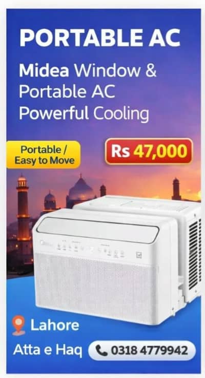 Midea Window & Portable AC – Powerful Cooling | Like New