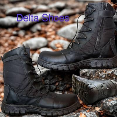 Delta Black Leather Formal Shoes