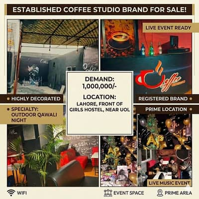 Coffee Cafe/Complete Setup For Sale/Restaurant business for sale