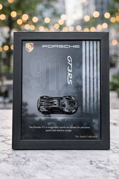 Porsche 911 GT3RS 3D Metal Car Frame Wall Art