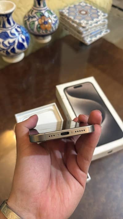 Iphone 15 pro with box (self used)