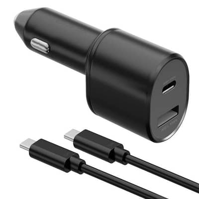 SAMSUNG 45W PD 15W USB + 45W TYPE C DUAL SUPER FAST CAR CHARGER WITH