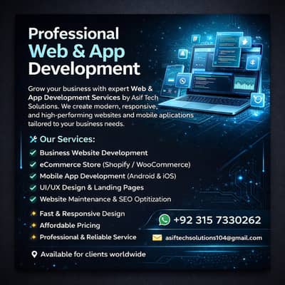 Professional Web & App Developer | Business Website & Mobile App Solut