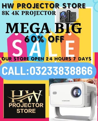 EID SALE 60 % Full hd 4k Smart mini multimedia Projector cinema