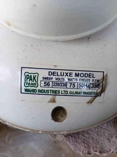 Used Pak Fan Deluxe Model 56" - 99.99% Copper Wire - Good Condition