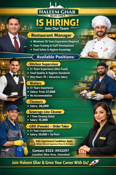 WE ARE HIRING – Restaurant Staff