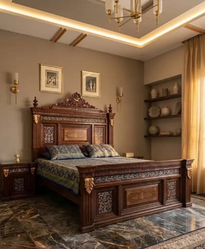 Bed | Wooden Bed | Luxury Bed | Chinioti Bed | Bed For Sale | King Siz