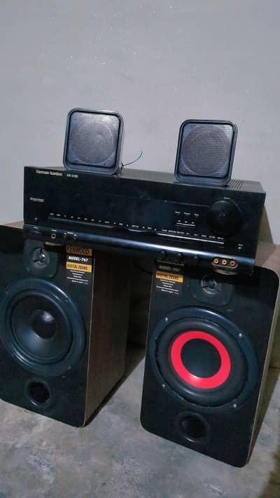 Harman Kardon Amplifier with Kenwood woofer speaker extrem base