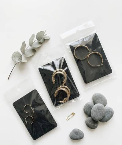 Beautiful pair of 3 earrings with closeup shot too