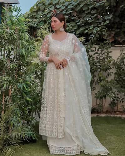 dress / wedding and party wear / handmade embroidery dress