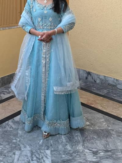 party wear maxi ice blue color