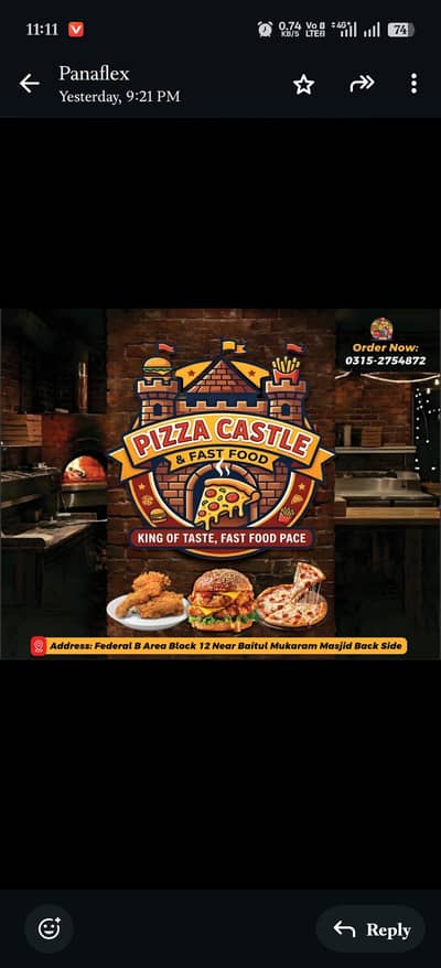 fast food and pizza chief required