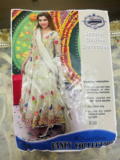 Fancy unstitched chiffon suit