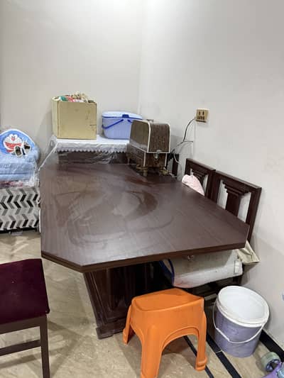 Dining table with six chairs