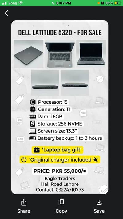 Dell latitude 5320 laptop Processor i5
