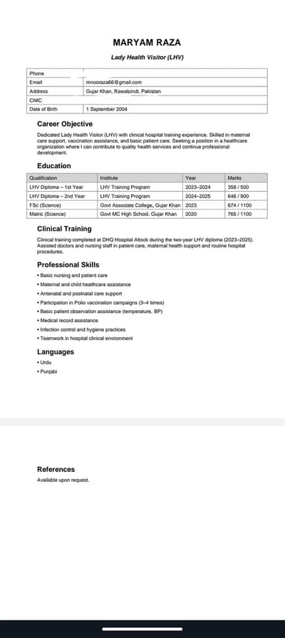 Want a job in thq or DHQ hospital