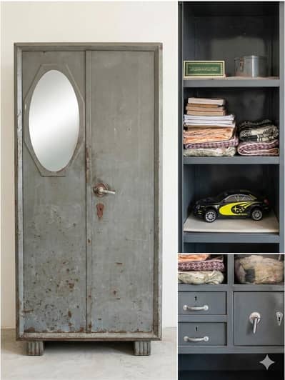 Sturdy Steel Almari/ Metal Cabinet with Mirror & Internal Safe