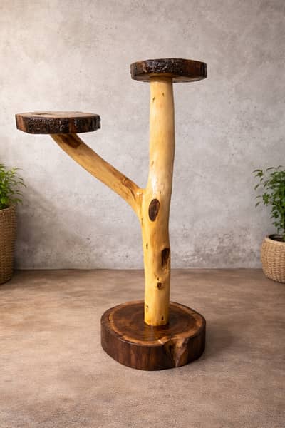 Wooden outdoor pot stand
