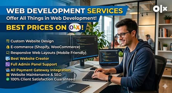 Web development and story creation services are available.