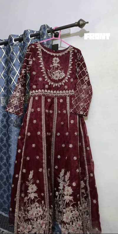 Stunning Maroon Embroidered Anarkali / Maxi - Perfect for Weddings