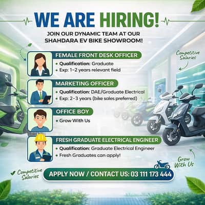 Job offer at EV bike showroom, Shahdara