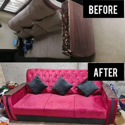 OLD SOFA REPAIRING FABRIC CHANGE NEW SOFA AVAILBLE 03145059454