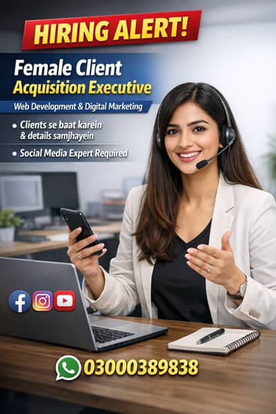 Female Staff Required for Web Development & Digital Marketing (Client