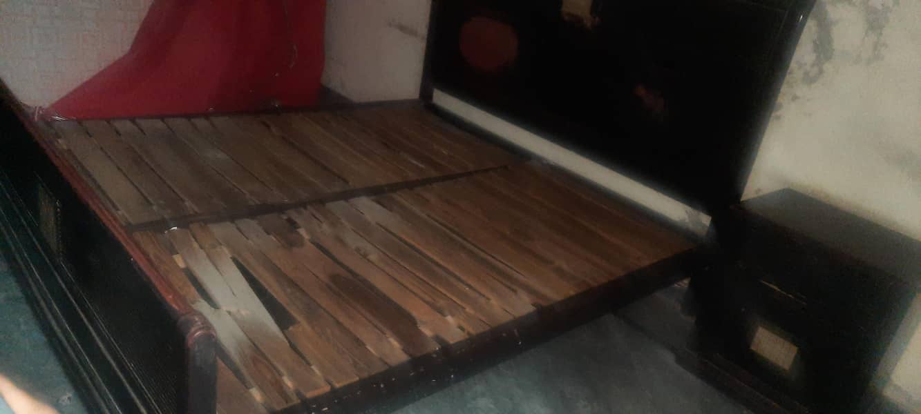 Wood plus MDF bed king sized solid structure 10