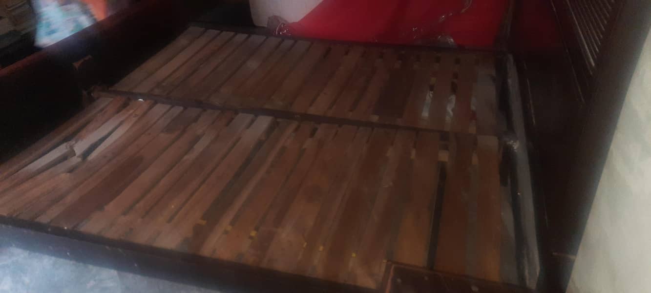 Wood plus MDF bed king sized solid structure 11